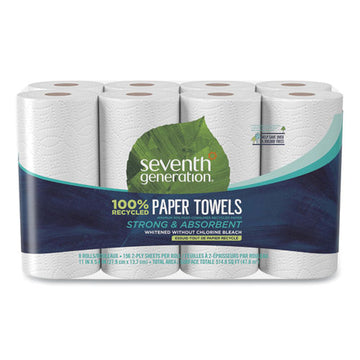 Seventh Generation® 100% Recycled Paper Kitchen Towel Rolls, 2-ply, 11 X 5.4 Sheets, 156 Sheets-rl, 32rl-ct freeshipping - TVN Wholesale